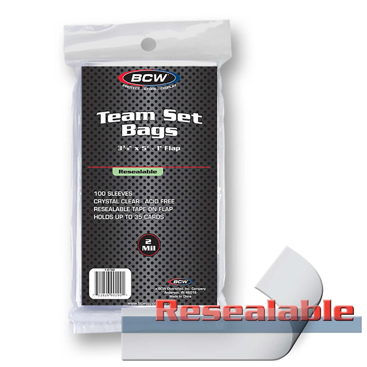 BCW Resealable Team Set Bags - 100 sleeves