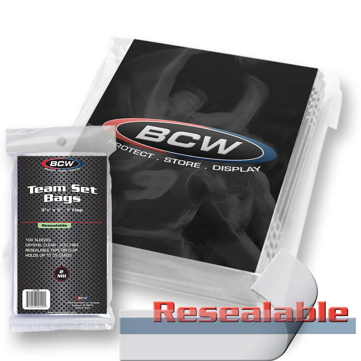 BCW Resealable Team Set Bags - 100 sleeves